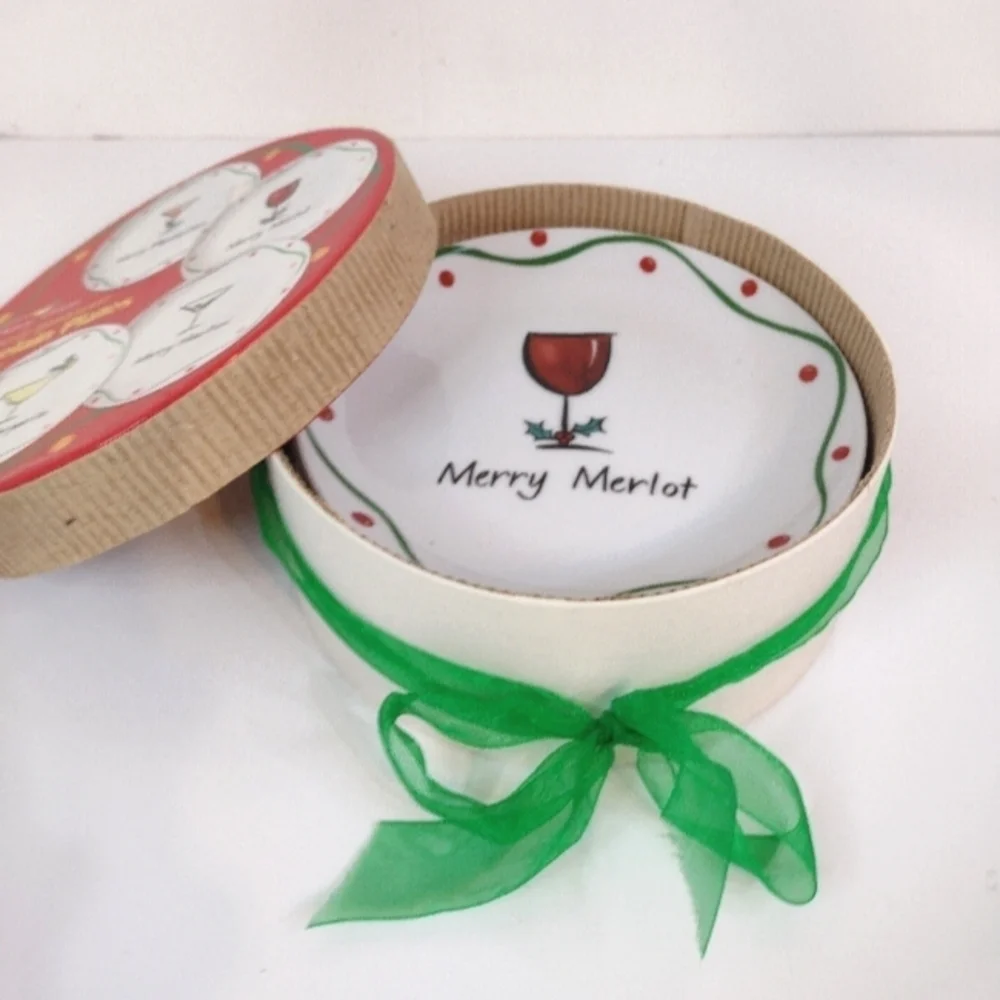 Whimsy Wear Marry Sloshmast! Set of 4 porcelain plates